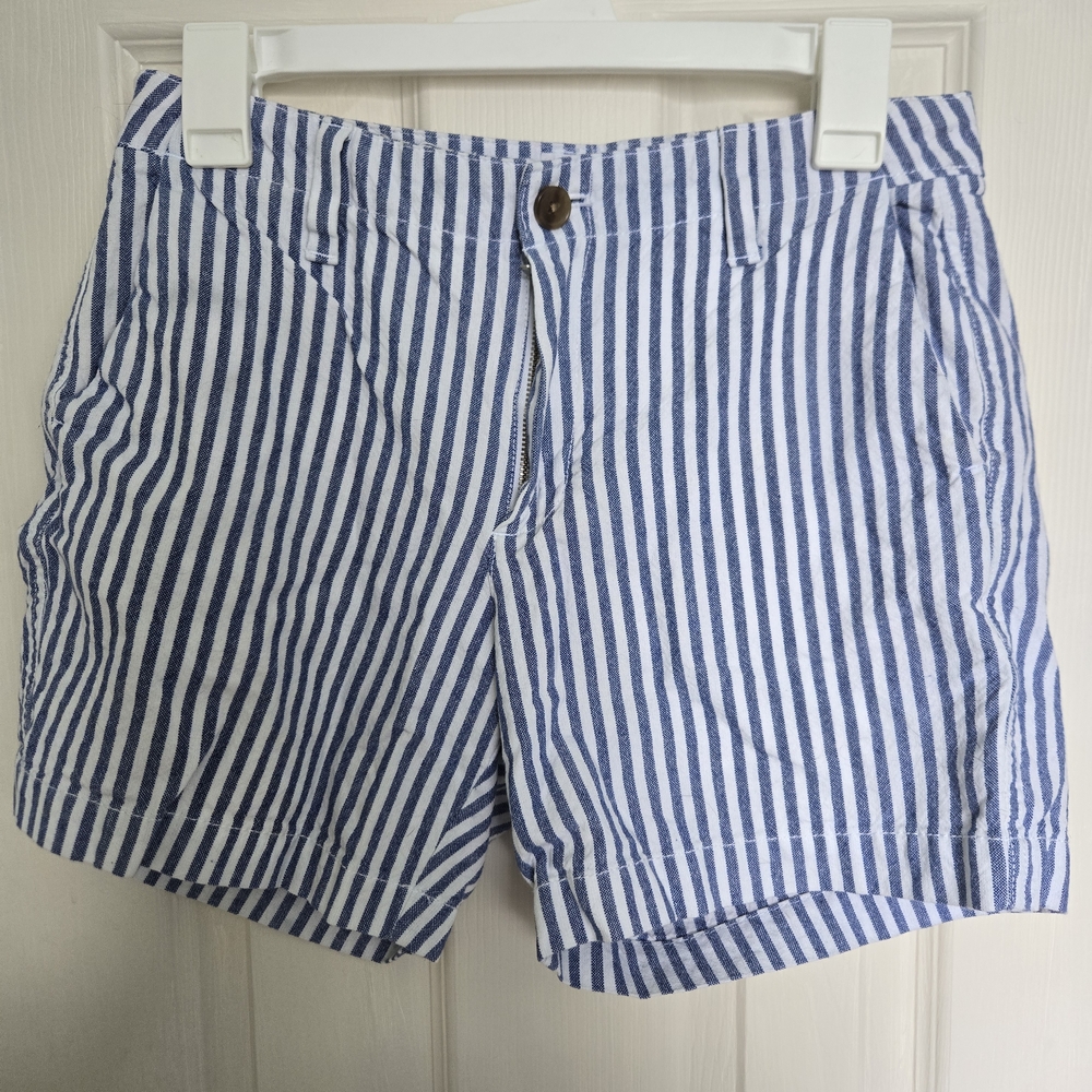 GAP Navy and White Striped Women's Bermudas
